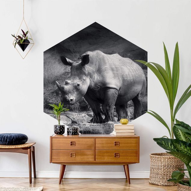 Tapisserie moderne Rhinocéros solitaire