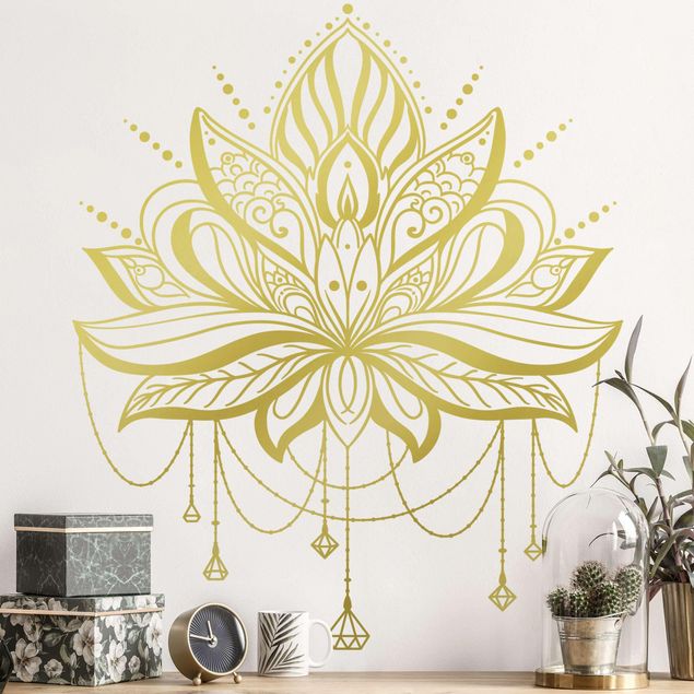 Sticker mural nature Lotus mit Ketten