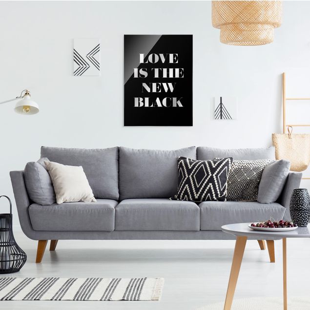 Tableaux en verre citations Love Is The New Black