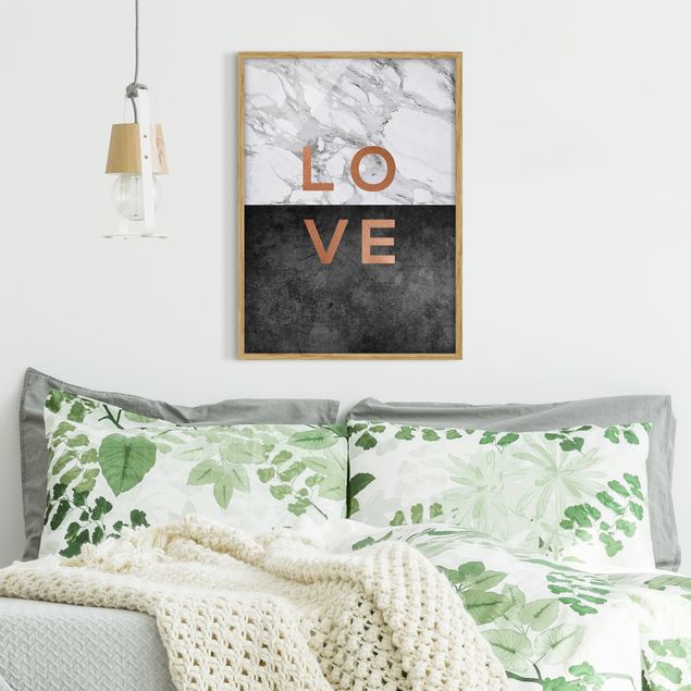 Tableau moderne Love Copper And Marble