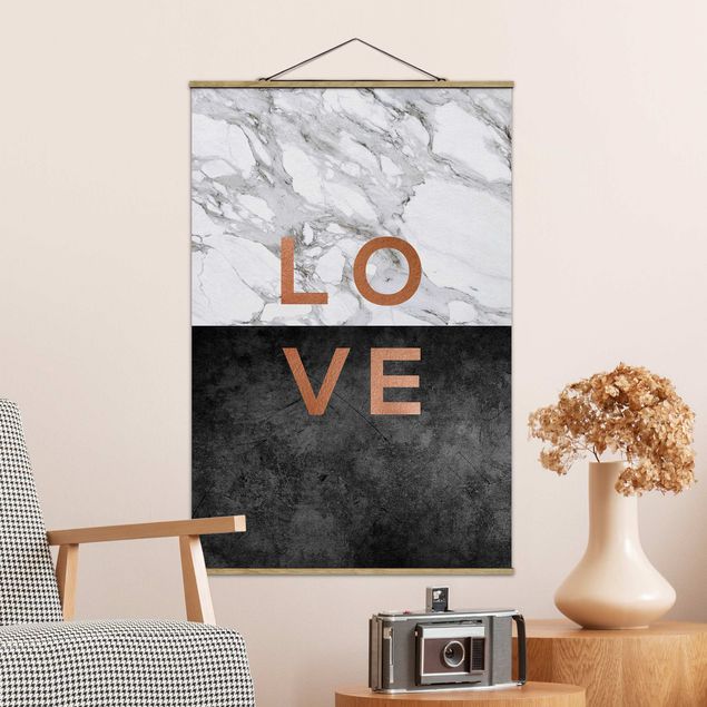 Tableau moderne Love Copper And Marble