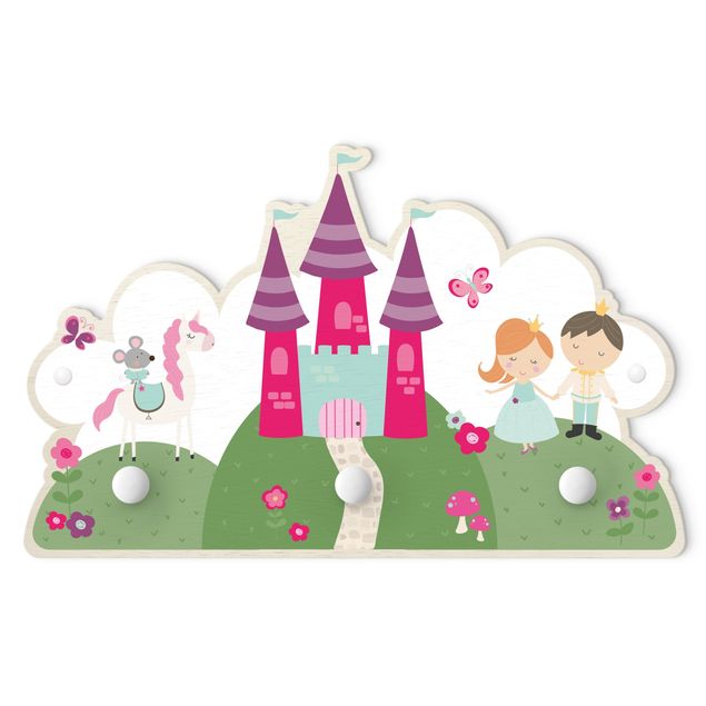 Porte-manteau enfant - Fairytale Castle With Prince And Princess