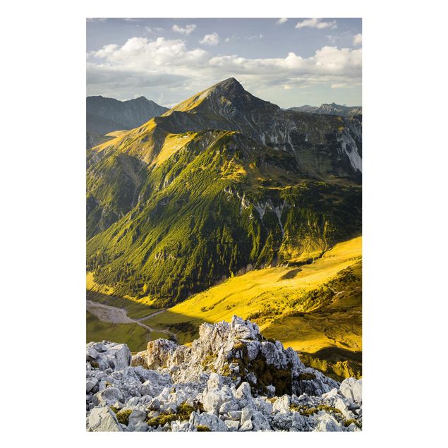 Tableau paysages Montagnes et vallée des Alpes Lechtal au Tyrol