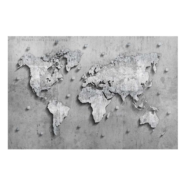 Tableau moderne Carte du monde en béton