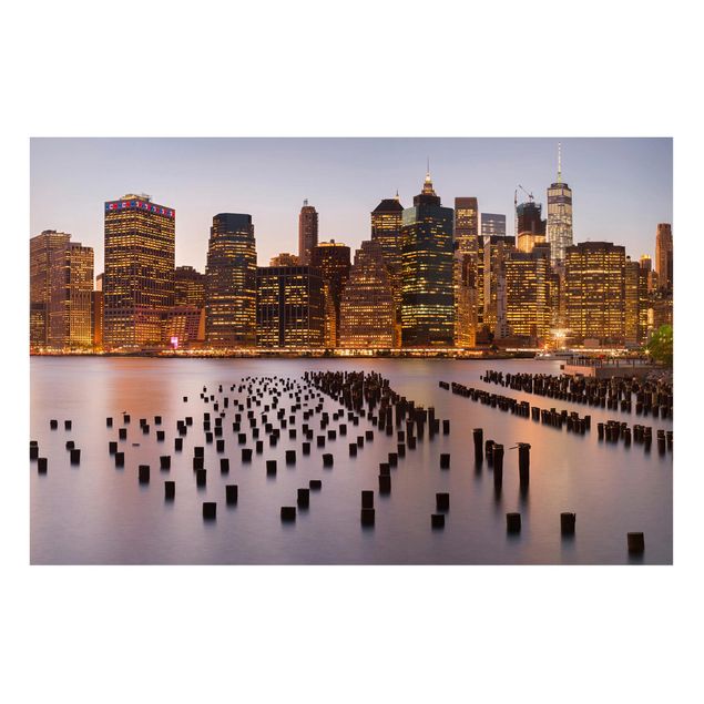 Tableau New York Vue silhouette urbaine de Manhattan
