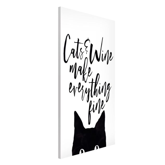 Déco mur cuisine Cats And Wine make Everything Fine - Chats et vin