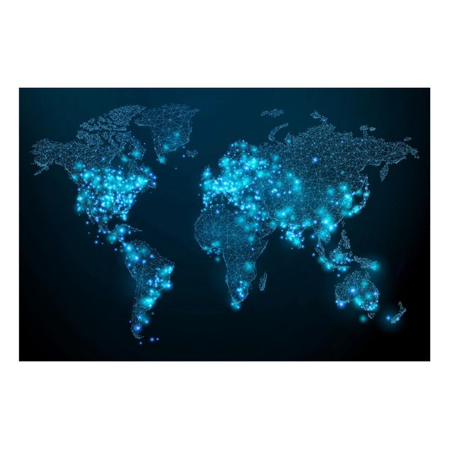 Tableau moderne Carte du monde connectée