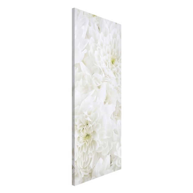 Déco mur cuisine Dahlias Mer De Fleurs Blanc