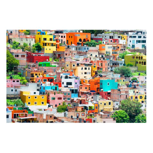 Tableaux moderne Maisons colorées devant Guanajuato