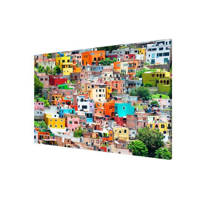 Tableau de ville Maisons colorées devant Guanajuato