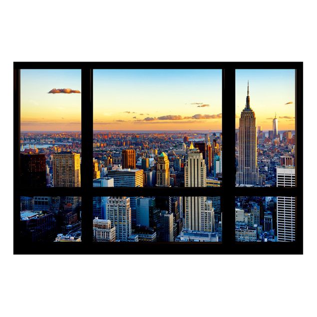 Tableaux New York Vue de la fenêtre - Lever de soleil à New York