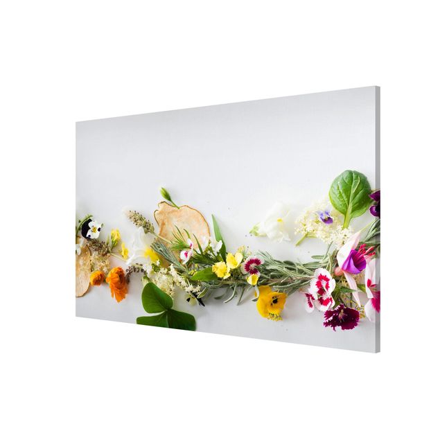 Tableaux magnétiques avec fleurs Herbes fraîches et fleurs comestibles