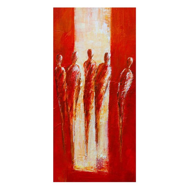 Tableau moderne Cinq figures en rouge 02
