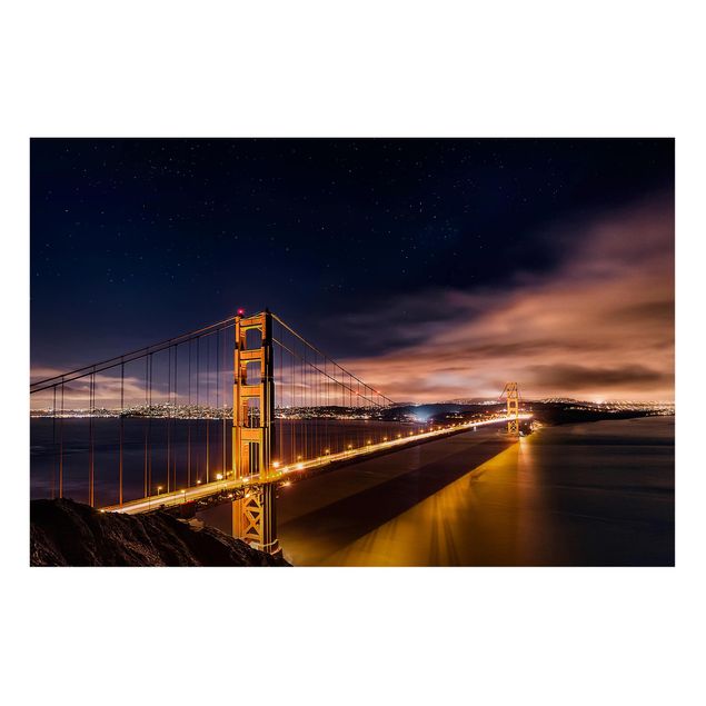 Tableau paysages Golden Gate aux étoiles