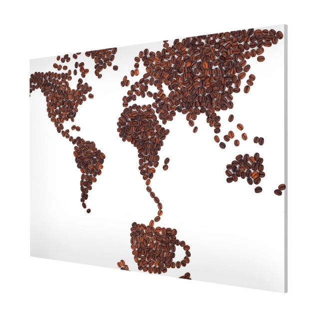 Tableaux carte du monde Le café autour du monde