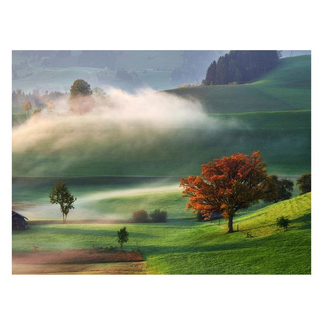 Tableau paysage Journée brumeuse d'automne en Suisse