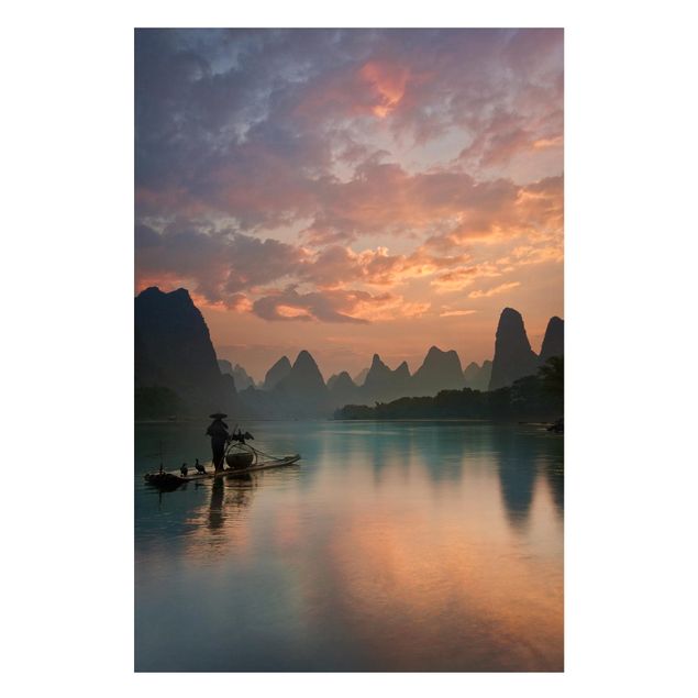 Tableau paysages Lever de soleil sur la rivière chinoise