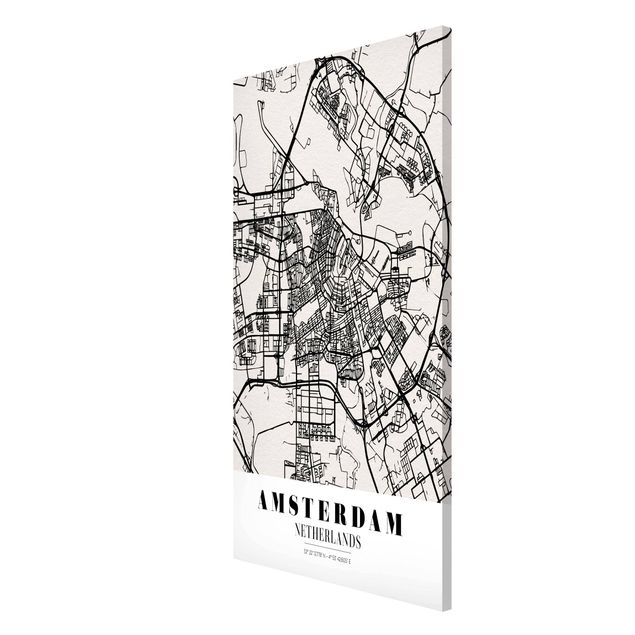 Tableau magnétique carte du monde Plan de ville d'Amsterdam - Classique