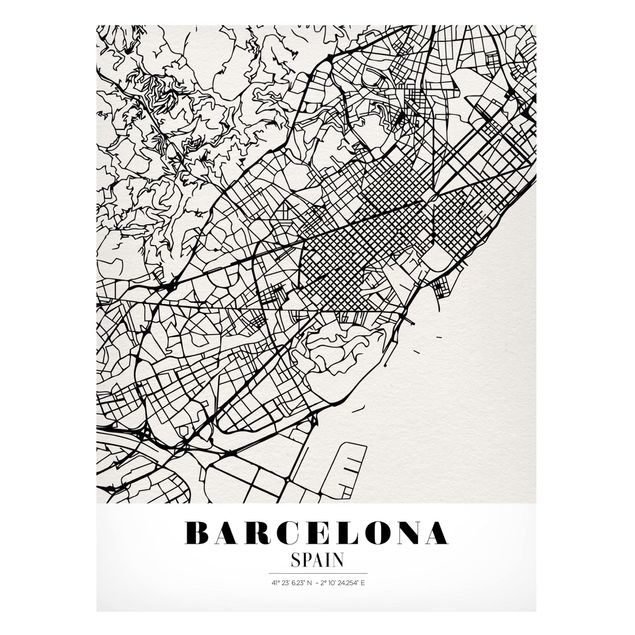 Tableaux modernes Plan de ville de Barcelone - Classique