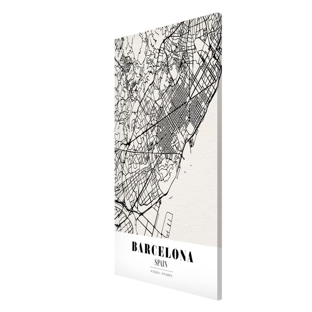 Tableau magnétique carte du monde Plan de ville de Barcelone - Classique
