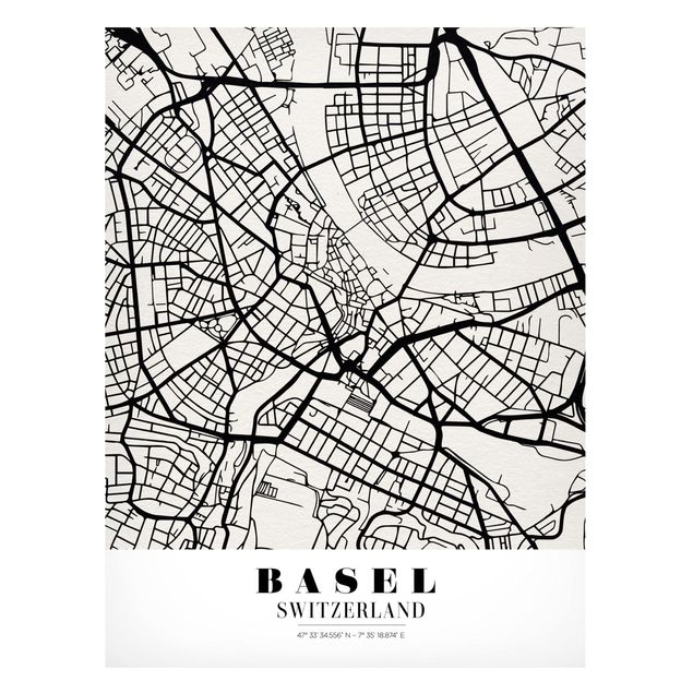 Tableaux moderne Plan de la ville de Bâle - Classique