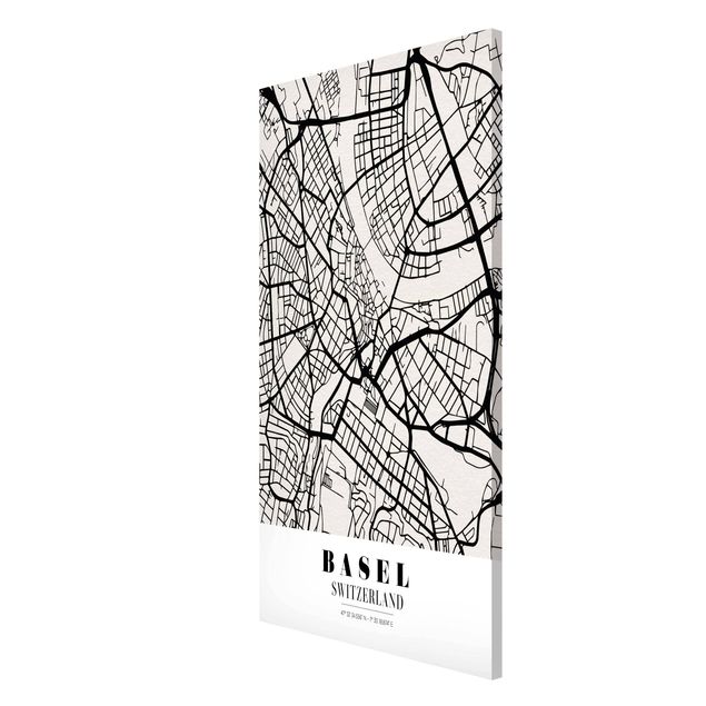 Tableau magnétique carte du monde Plan de la ville de Bâle - Classique
