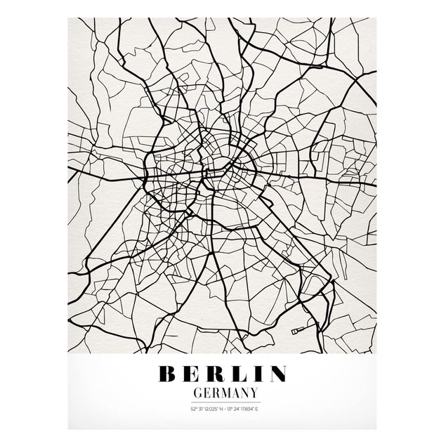 Tableaux moderne Plan de ville de Berlin - Classique