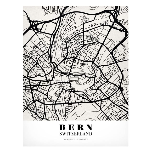 Tableaux moderne Plan de ville de Berne - Classique