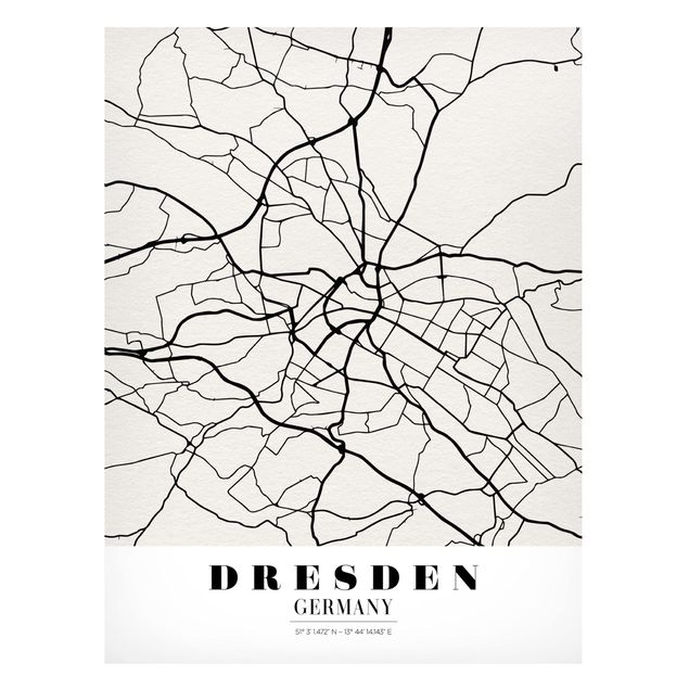 Tableau moderne Plan de ville de Dresde - Classique