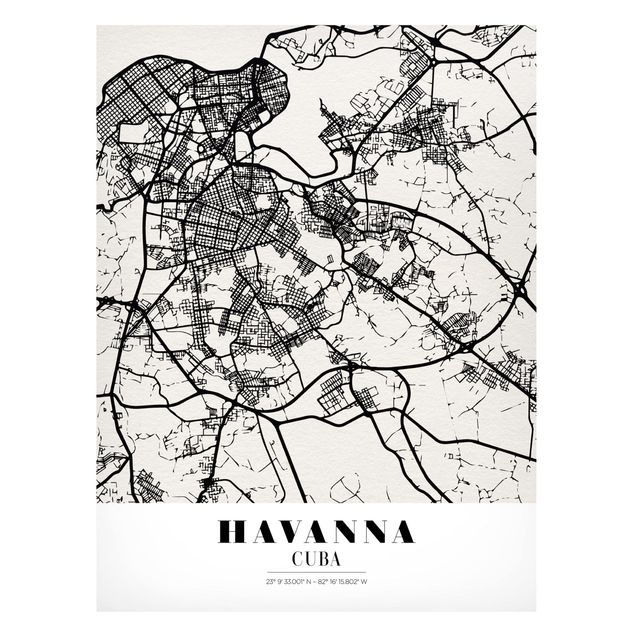 Tableau moderne Plan de ville La Havane - Classique