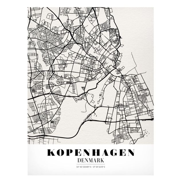 Tableaux modernes Plan de ville de Copenhague - Classique