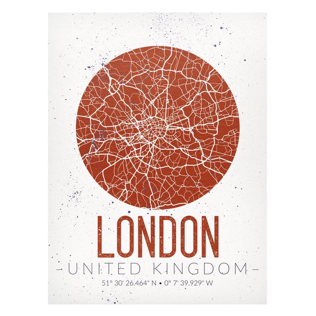 Tableaux Londres Plan de Ville Londres - Rétro