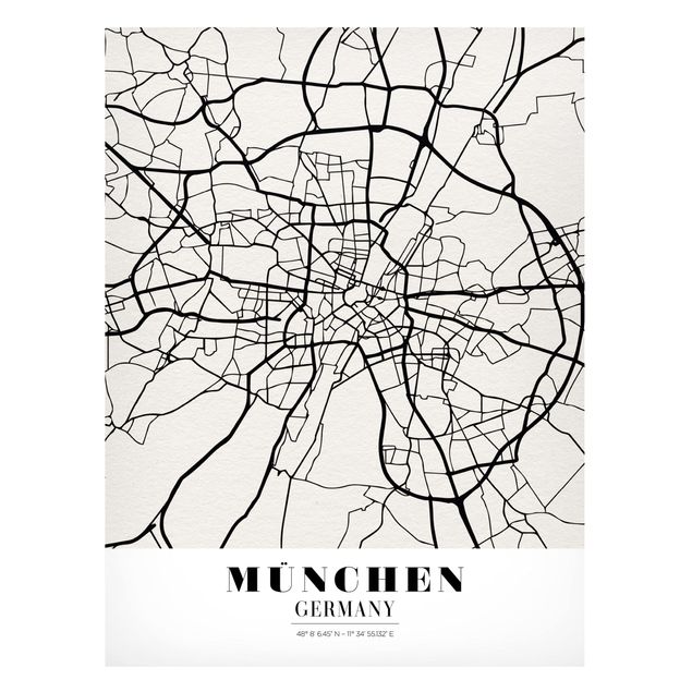 Tableaux moderne Plan de ville de Munich - Classique