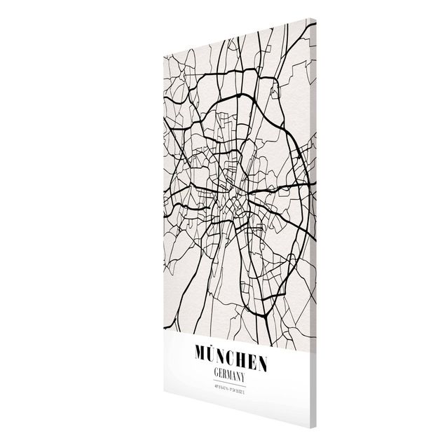Tableau magnétique carte du monde Plan de ville de Munich - Classique