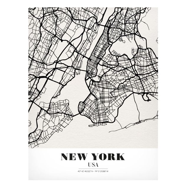 Tableaux New York Plan de la ville de New York - Classique