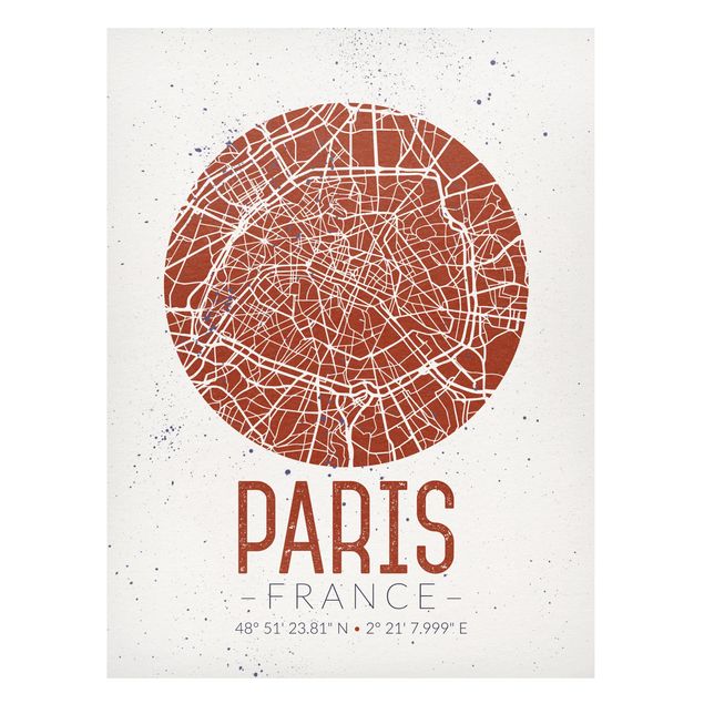 Tableau Paris Plan de ville de Paris - Rétro
