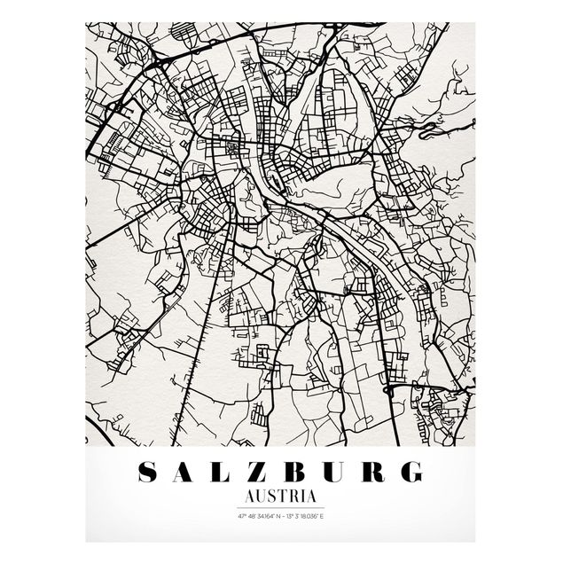 Tableaux moderne Plan de ville de Salzbourg - Classique