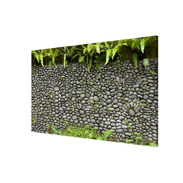 Tableaux magnétiques effet pierre Mur de pierre avec plantes