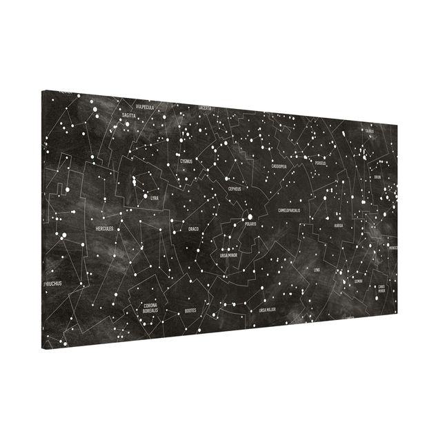 Déco chambre enfant Carte des constellations aspect tableau noir