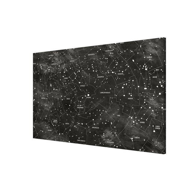 Tableaux mappemonde Carte des constellations aspect tableau noir