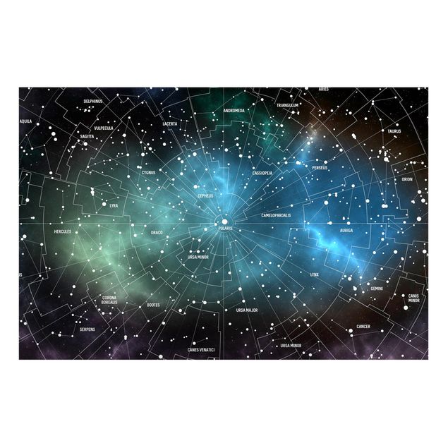 Tableau moderne Carte des Constellations Stellaires Nébuleuse Galactique