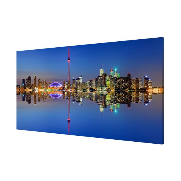 Tableau ville Silhouette urbaine de la ville de Toronto devant le lac Ontario