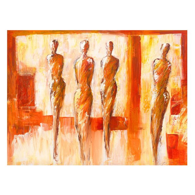 Tableaux moderne Petra Schüßler - Four Figures In Orange