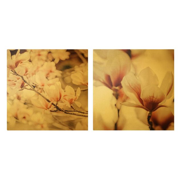 Impressions sur toile Lot de fleurs de magnolia