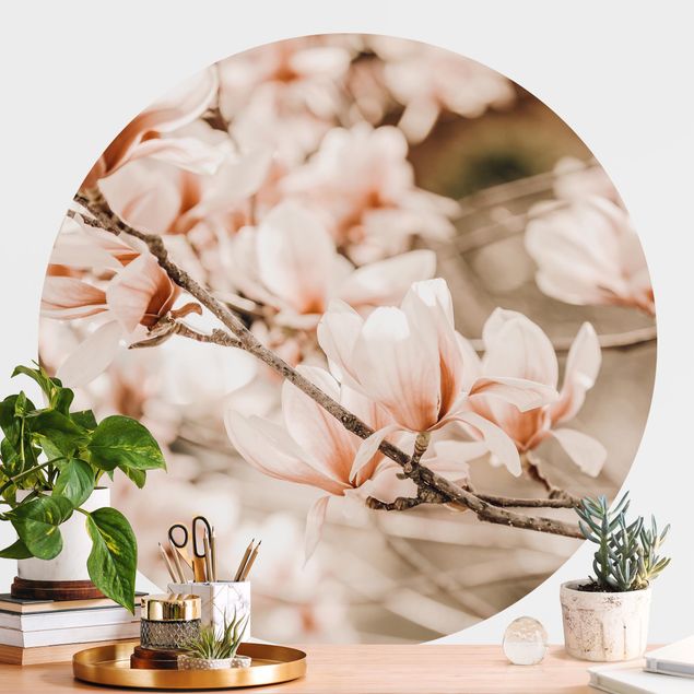 Déco mur cuisine Rameau de magnolia style vintage