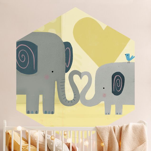 Papier peint éléphants Maman et moi - Éléphants