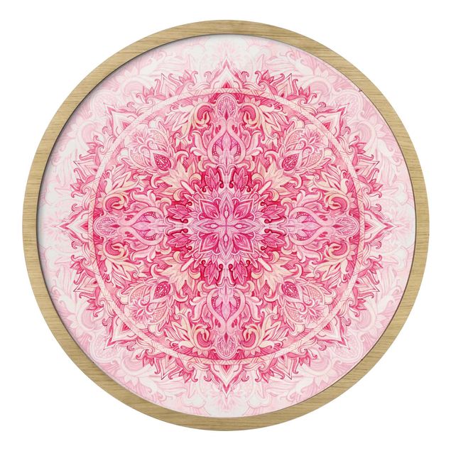 Tableau décoration Mandala à l'aquarelle Ornament Motif Rose
