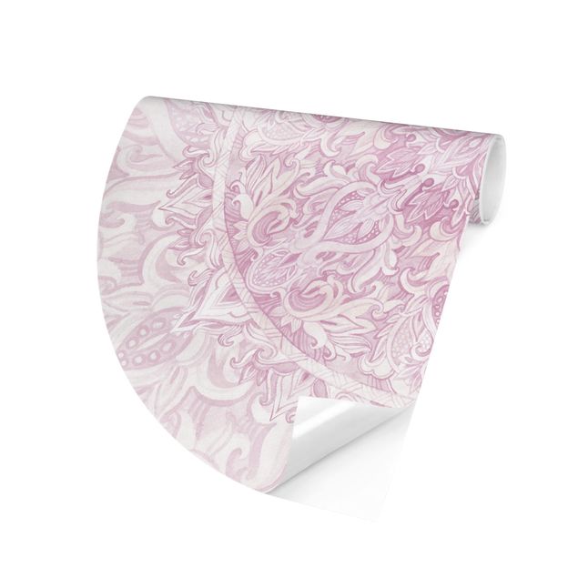 Papiers peints modernes Décoration de mandala à l'aquarelle rose