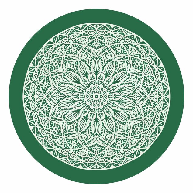 Papier peint bouddha Mandala décoratif Fond Vert