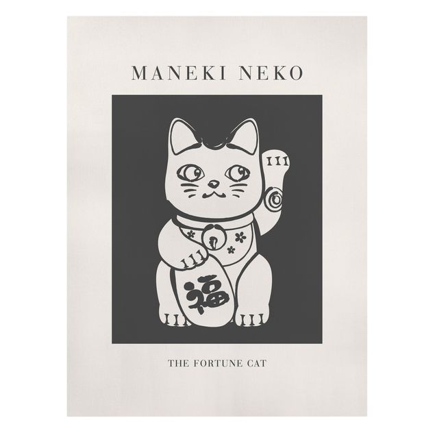 Tableau vintage Maneki Neko - Le chat porte-bonheur